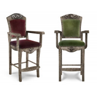 Стул бильярдный Лео II клен (Авт. № 2,78 Velvet-Lux,Ткань Vilvet Lux)